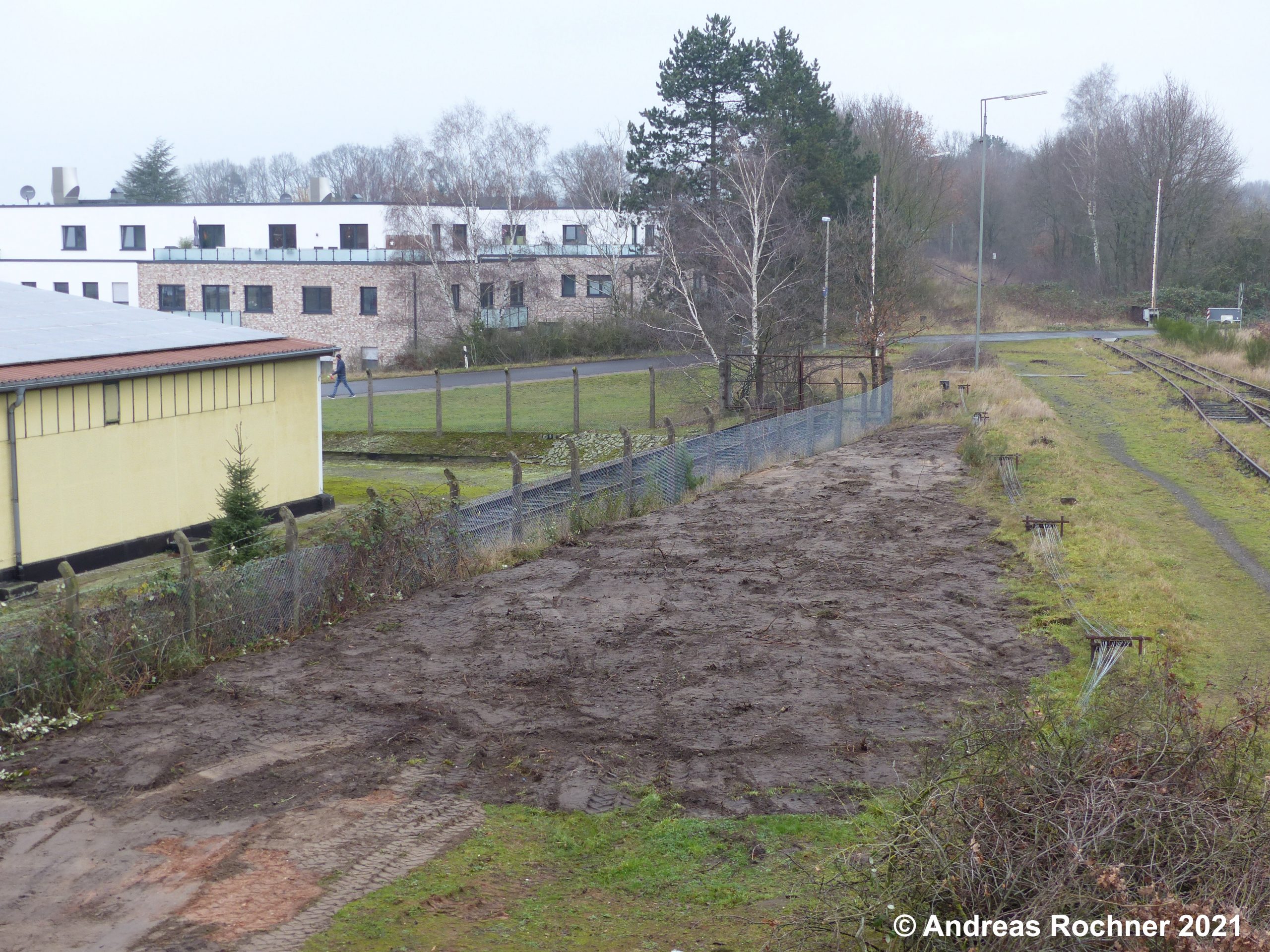 Blick aus dem Stellwerk Sn in Richtung Norden nach weiterem Freischnitt